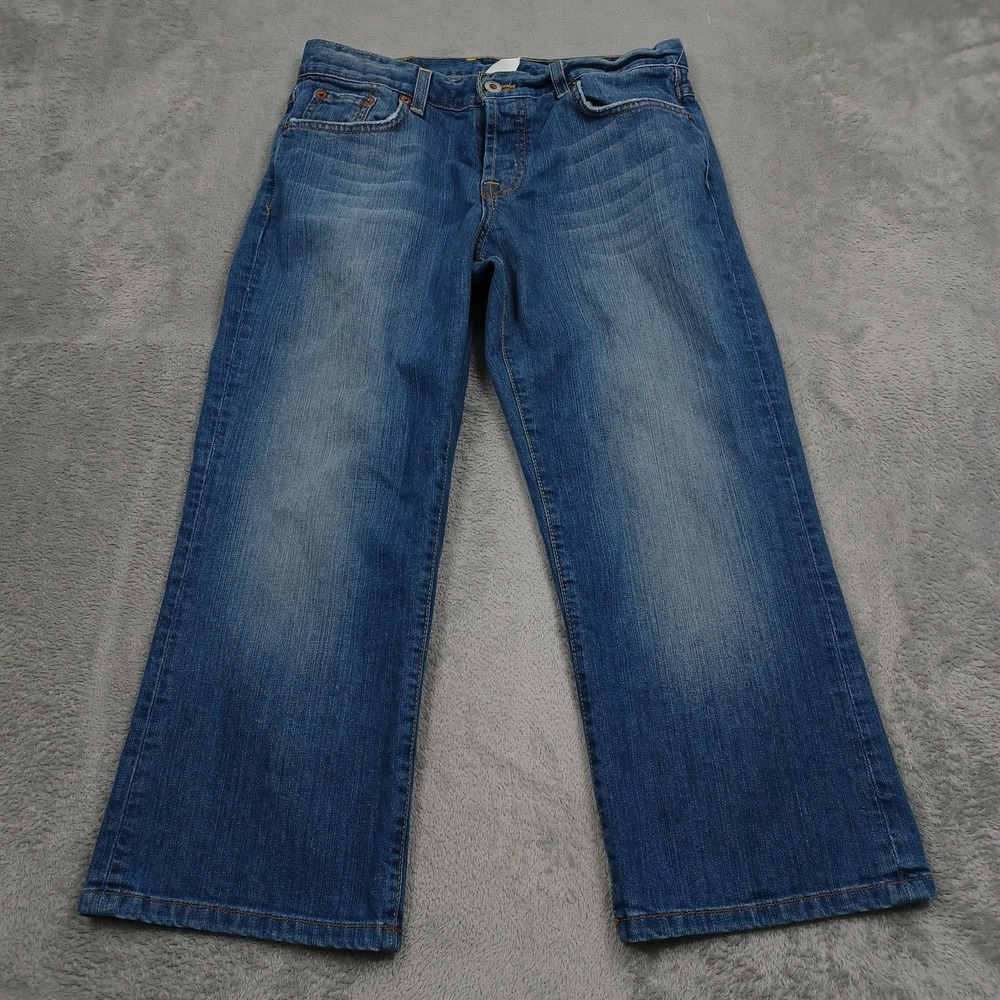 Lucky Brand Jeans Womens 28 Blue Denim Easy Rider Cropped Distressed Modern